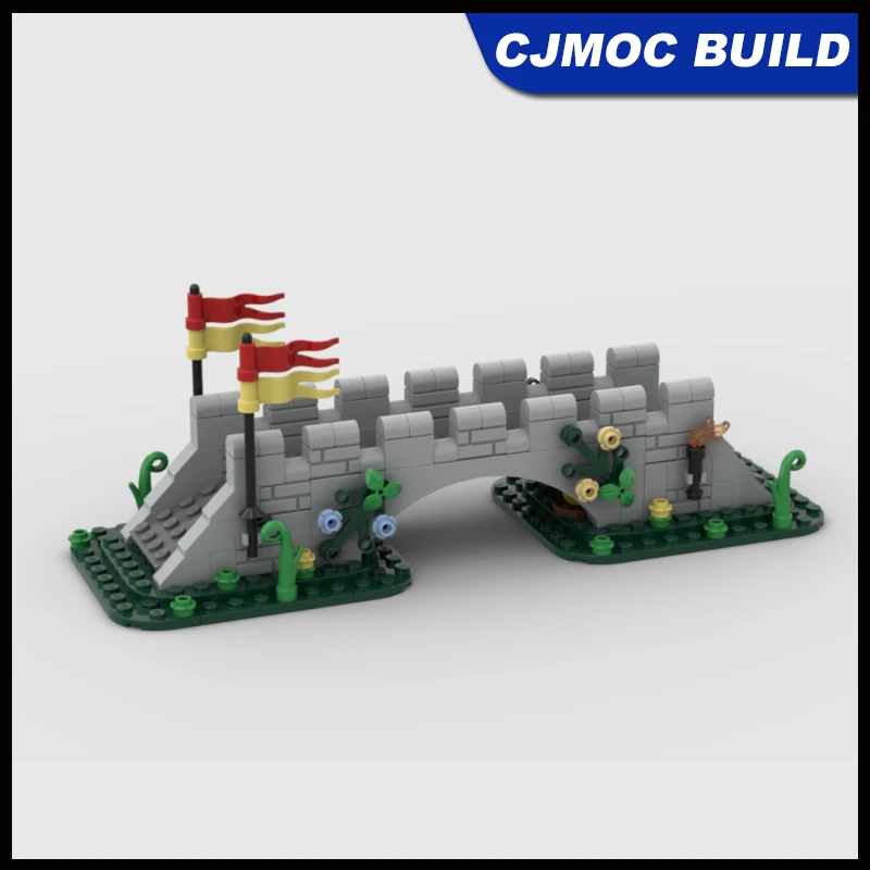

210 шт. серии MOC, средневековый мост маленького рыцаря, сделай сам, собранные кирпичи, креативные строительные блоки, игрушки, подарки для дисплея MOC-192608