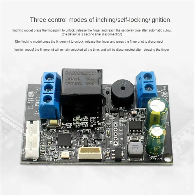 AB09 Mobile Phone NFC Control Board Fingerprint IC Card DIY Relay Module 13.56Mhz Access Control Card Controller, IC+NFC
