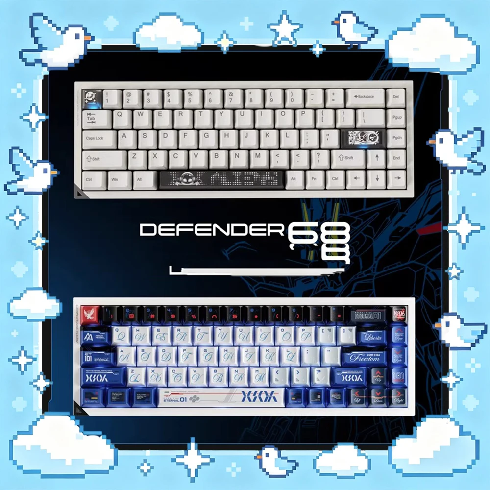 PIIFOX KC-QXZY PC Keycaps Original Metallic Paint Keycap Sublimation Keyboard Keycaps Customized PC Accessories Gifts