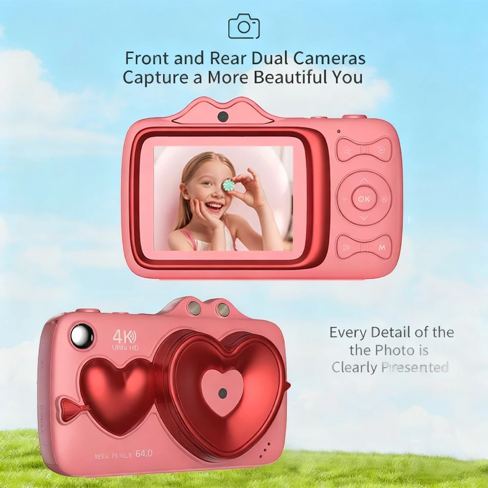 كاميرا رقمية 4K منزلية رائجة البيع لعام 2026 بدقة 64 ميجابكسل مع كاميرات مزدوجة أمامية وخلفية وتكبير رقمي 18X لمدونات الفيديو والتصوير الفوتوغرافي #5