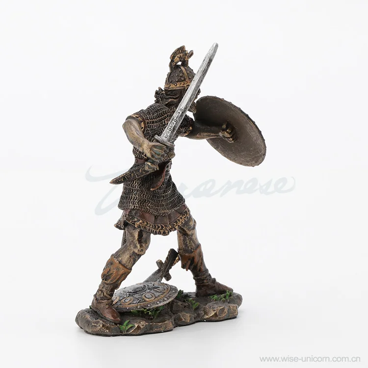 Viking warrior The left hand holds the shield Fife home Factory Statue Figure sculpture Home factory accessories