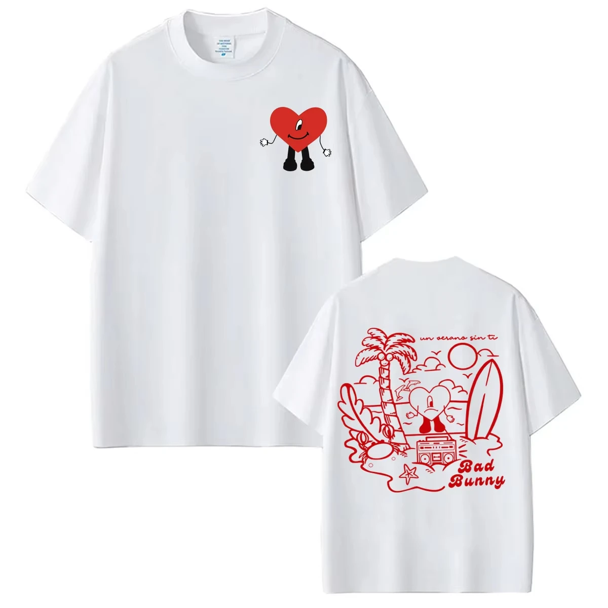 

Rapper Bad Bunny Tour 2026 Debi Tirar Mas Fotos DTMF Print Merch Men and Women Fashion T-shirt Pure Cotton High Quality T-shirts