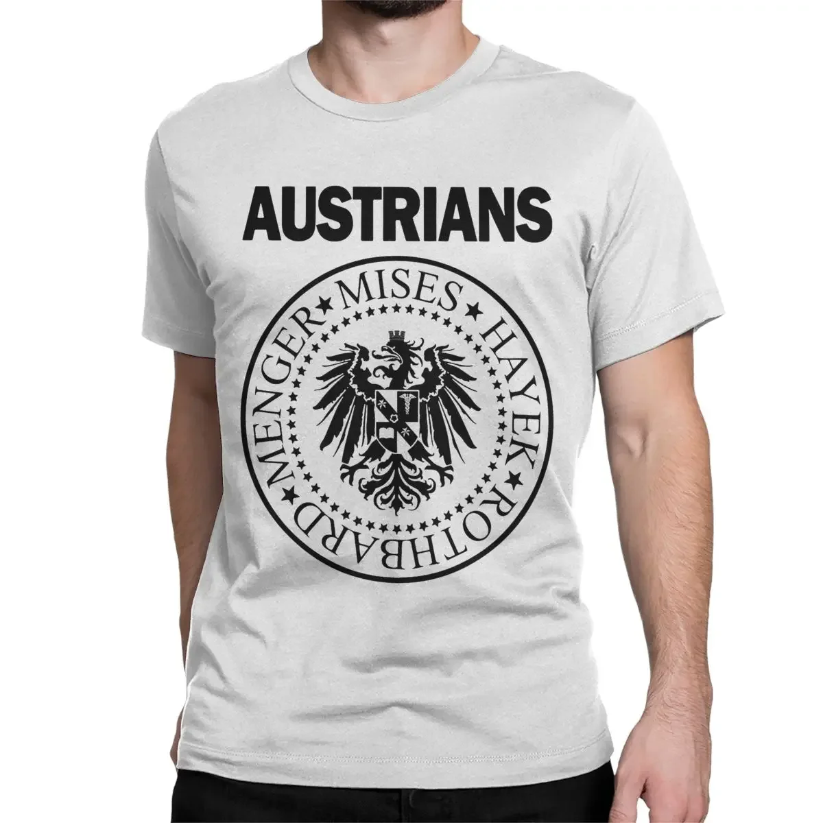 Austrians School Of Economics Pure Cotton Tops Tee S- 5XL T-Shirts Men Mises Hayek Menger Rothbard Logo T Shirts men clothing