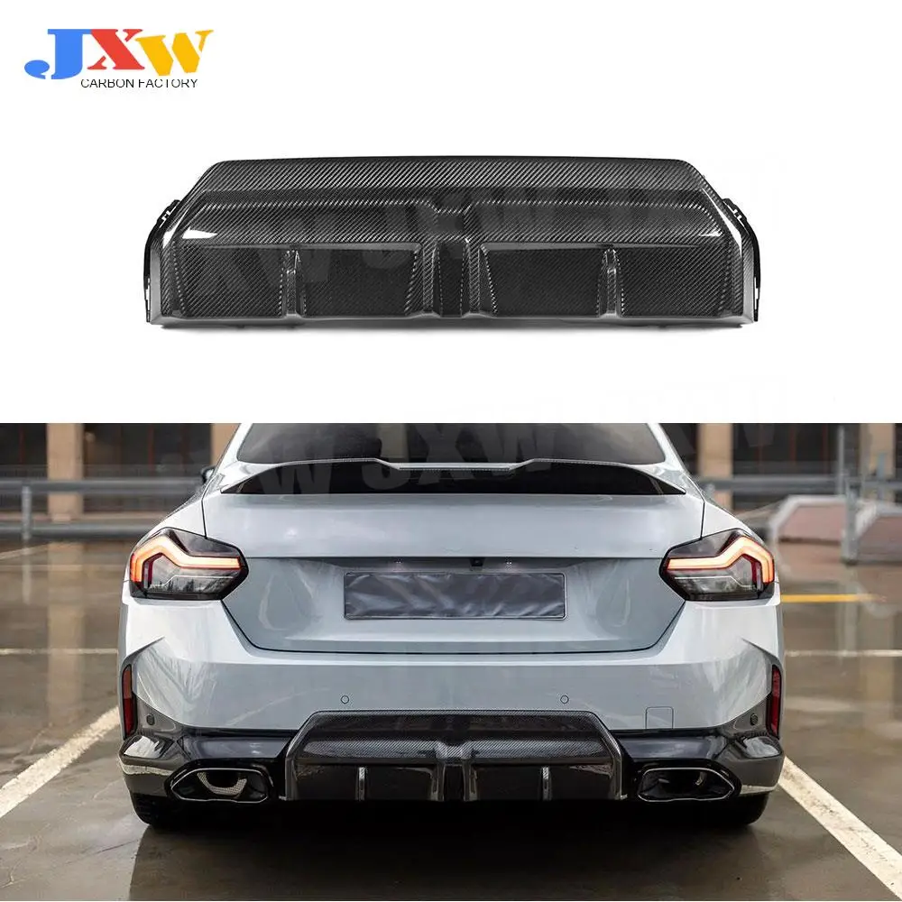 

2 Series Dry Carbon Fiber Car Rear Bumper Lip Diffuser Spoiler Body Kits for BMW G42 M235i M240i Coupe 2022 + FRP