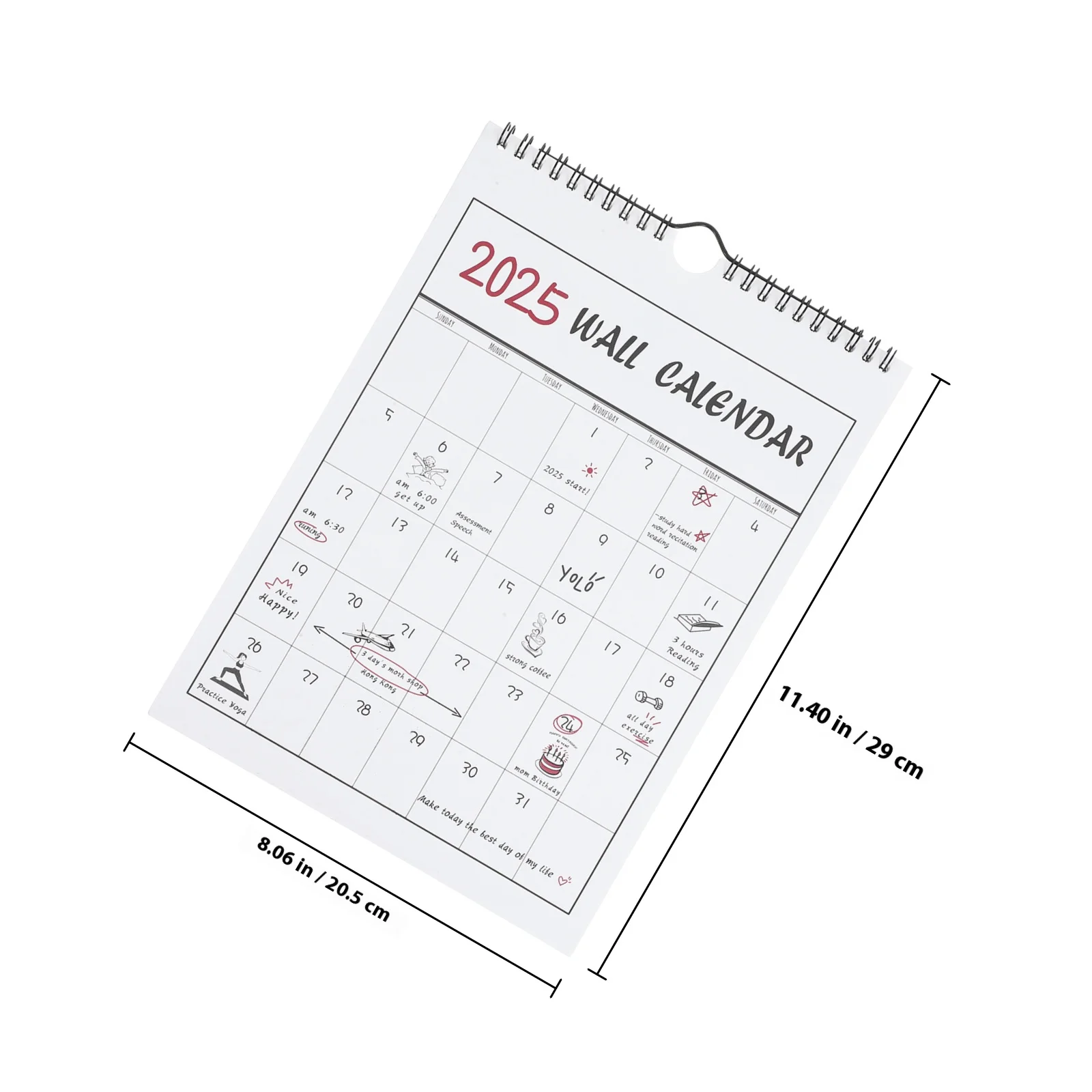 창의적인 벽 달력 작은 투명 인쇄 월간 플래너 걸이형 사무실 장식 2024.9-2025.12 사무실 달력