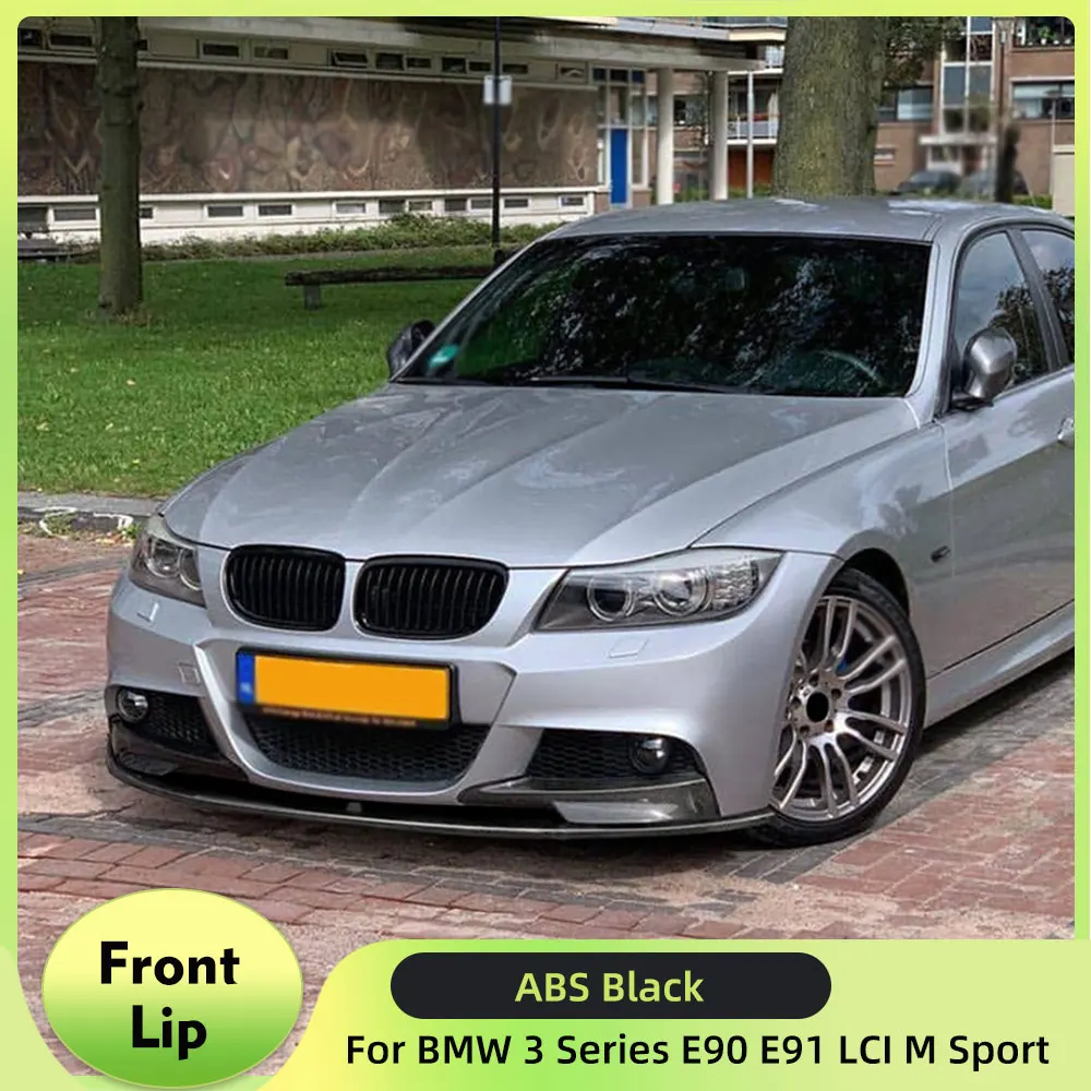 

For BMW 3 Series E90 E91 LCI M Sport 2009-2012 Car Front Bumper Lip Splitter Body Kits Spoiler Bumper Guard Protector ABS Black