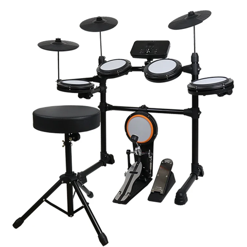 Mesh Head Electronic Drum Set Multi-Functional Home Practice 5-Drum 3-Cymbal
