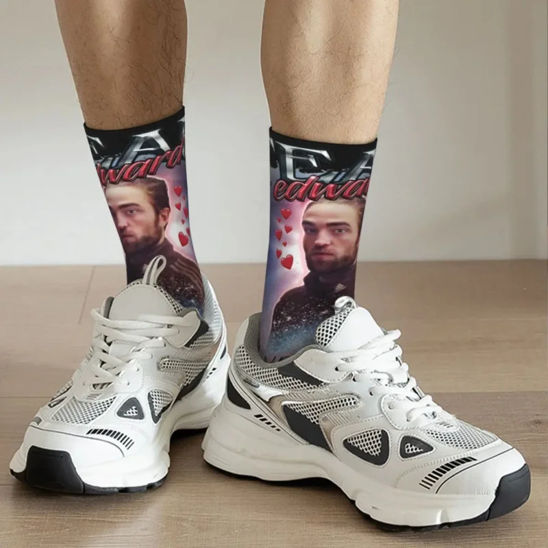 Fashion Team Edward Twilight Cursed Fan Collage Football Socks Polyester Long Socks for Unisex Sweat Absorbing