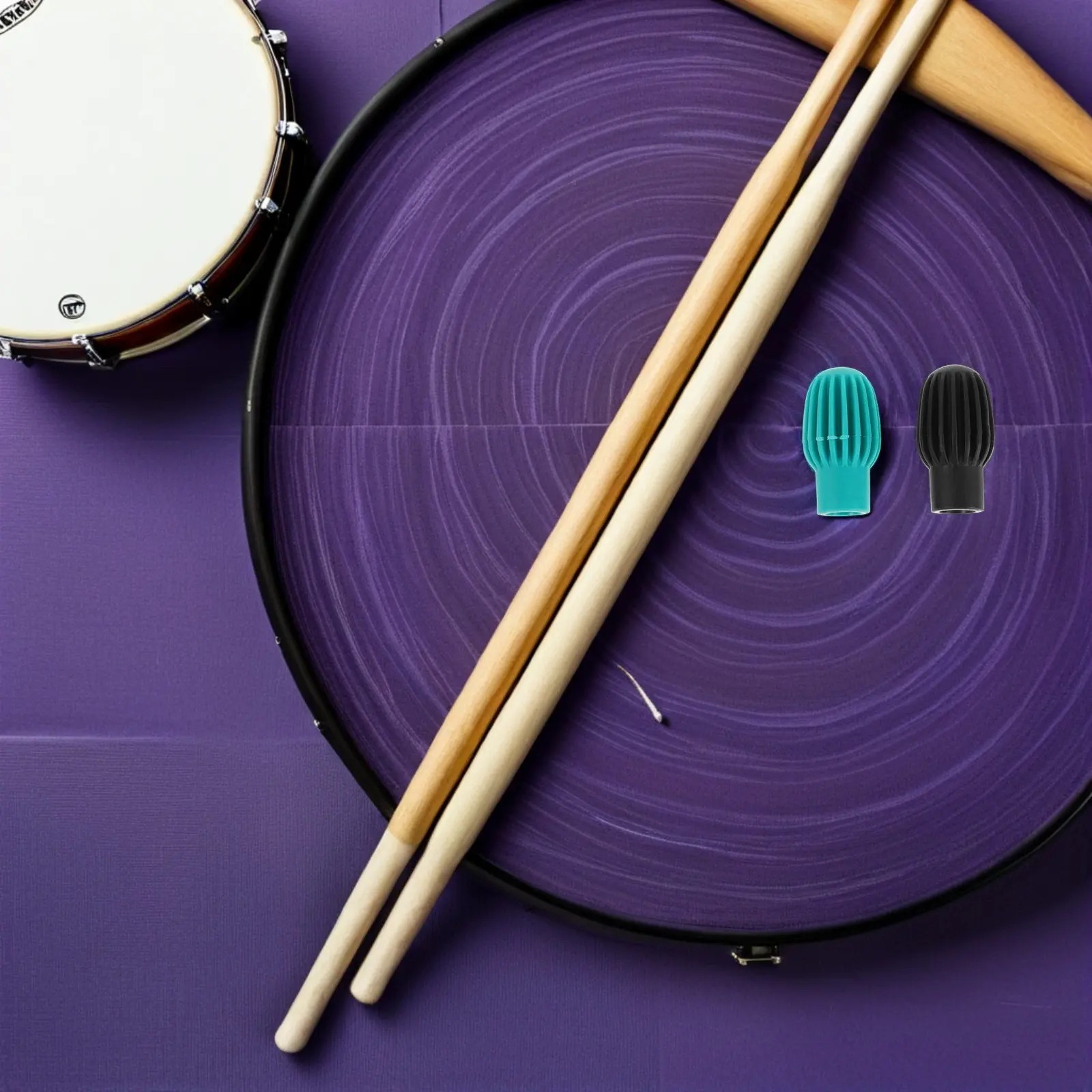 

4Pcs Drumstick Silent Cover Silicone Tips Mute Drum Practice Noise Reduction Protective Sleeve Drumstick Sound Dampeners Quiet