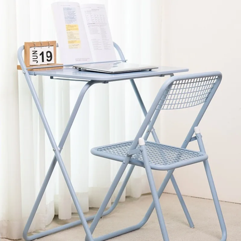 Nordic simple foldable table rectangular color simple iron frame balcony small table Internet celebrities ins narrow table