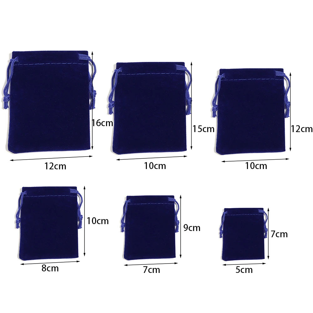 5-10pcs/lot Multisize Velvet Drawstring Bags Colorful Packing Pouches For Wedding Party Jewelry Candy Gifts Storage Display Bags