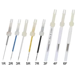 50pcs 1R/3R/5R/7R/3F/4F/6F Needles For Permanent Makeup Dragon Permanent Makeup Machine Double Plug Mosaic Tattoo Needles