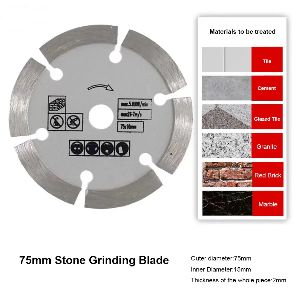 3 Inch/75Mm Snijblad Diamant Slijpen Wiel Haakse Slijper Zaagblad Voor Snijtegel Keramisch Beton Marmer
