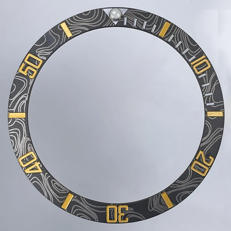 NH35 الحافة إدراج 38 مللي متر السيراميك ل Seik Mod Sub GMT ألياف الكربون تصميم الأزرق Lume NH35 ساعة اكسسوارات حالة حلقة الحافة