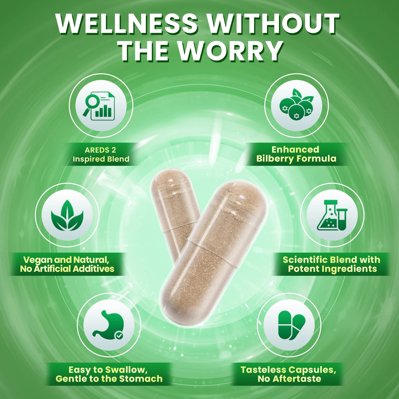 كبسولة لوتين وزياكسانثين مكمل فيتامين العين المتقدم مع التوت والأستازانتين والجنكة بيلوبا لصحة العين والدماغ #3