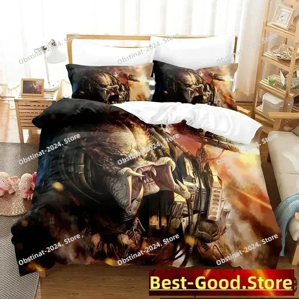3D Print Movie The Predator Bedding Set Printed Bed Set With Pillowcase Bed Duvet Cover Soft Single Double Queen Super King Size
