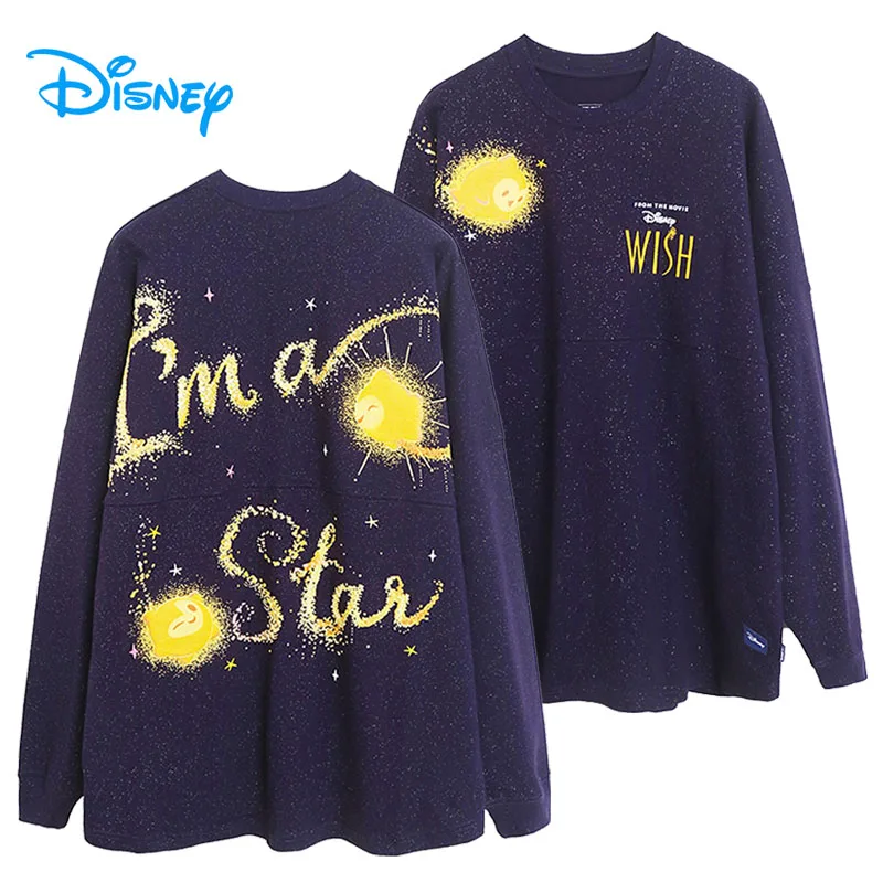 

Disney 100th Anniversary Wish Sweatshirt 100 Years of Wonder Celebration Women O Neck Loose Pullover Tops Couple Unisex Jumper