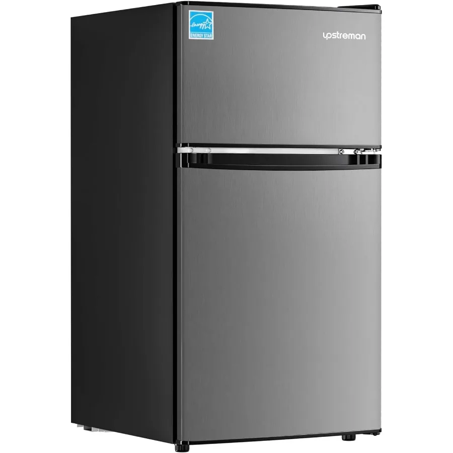 

Мини-холодильник 3,1 куб. фута с морозильной камерой, небольшой холодильник с двойной дверью для общежития, офиса, спальни, компактный энергосберегающий дизайн с регулировкой