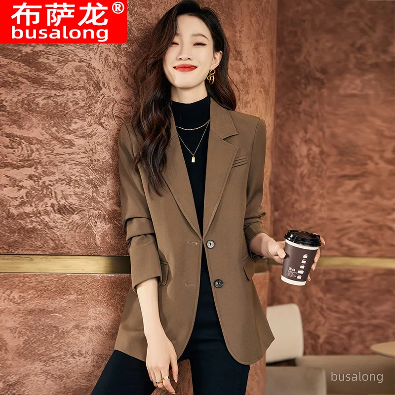 Blazer jaqueta outono inverno feminino manga longa profissional pequeno blazer formal wear jaqueta feminina entrevista vendas workwear660