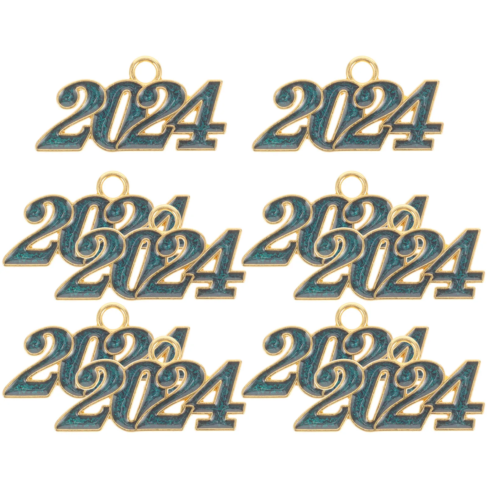 

10 Pcs Necklace Retro Pendant Bracelet Making Charms Vintage Mini Metal Year Number Graduation Alloys for Necklaces