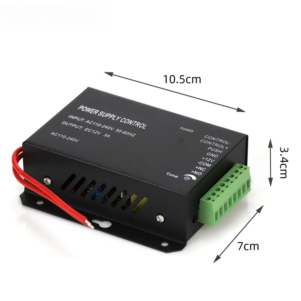 Transformer 12V 3A for Entrance Monitoring Power Needs with Metal Enclosure and Support for High Low Switch Control Inputs