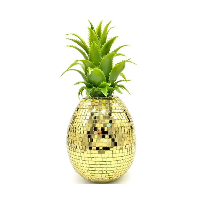 BAAG-Pineapple Gold Ornaments Inlaid With Glass Simulation Fruit Home Decorations Pineapple Decorations