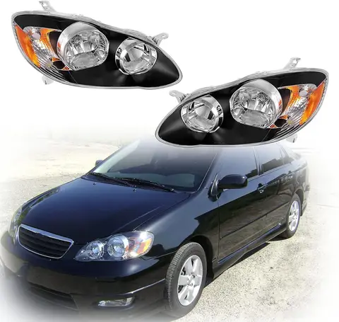 Toyota Corolla 2003-2008 블랙 하우징 앞 범퍼 헤드 라이트 전조등 헤드 라이트 방향 지시등 81150-02350 81110-02350