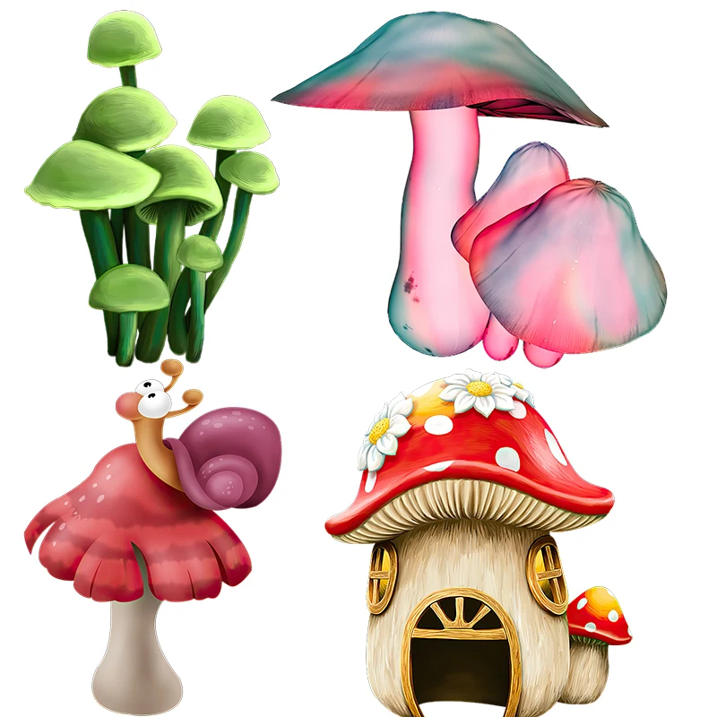 Three Ratels CF186 Childlike colorful small mushroom kid's bedroom decoration lovely toilet Decal