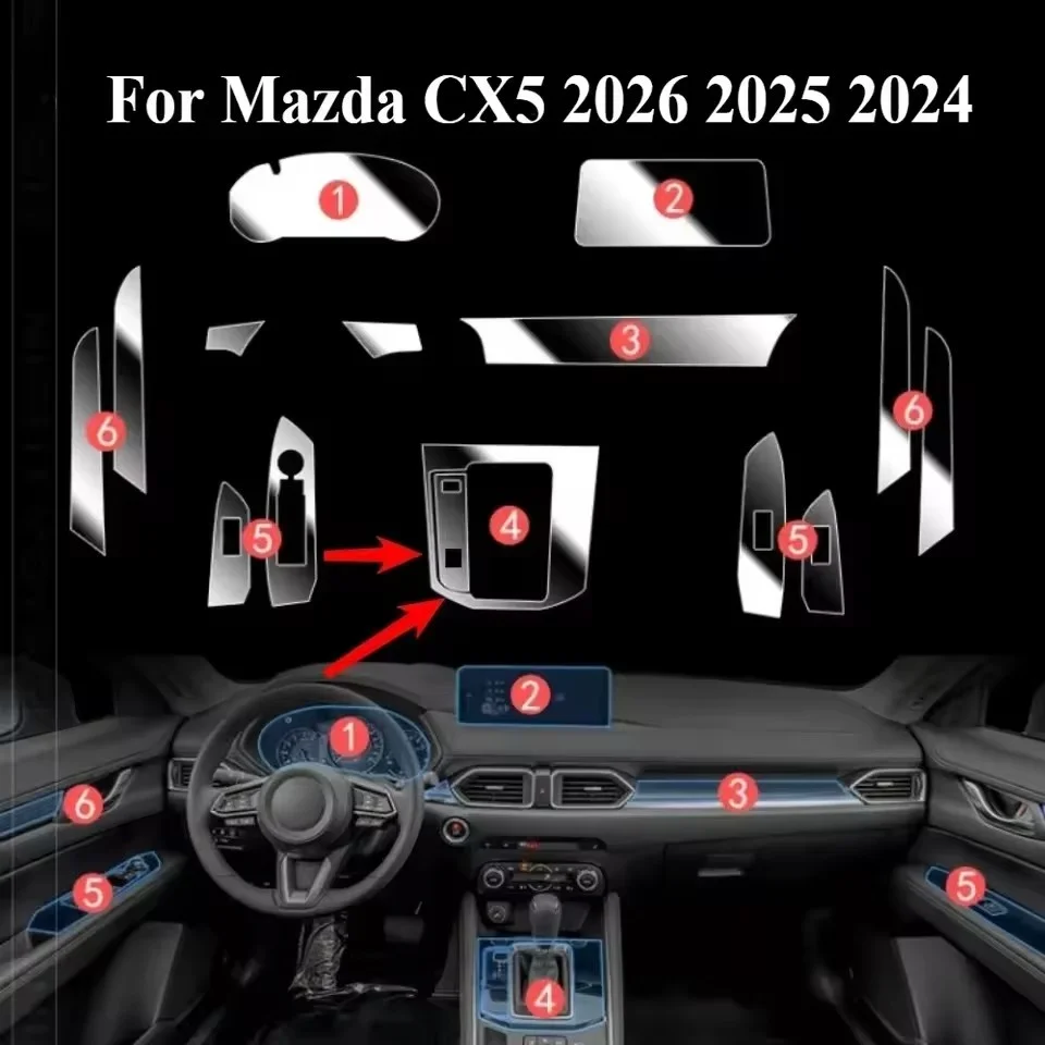 Schutzfolie Auto-Zubehör Transparente TPU-Schalttafel LCD-Navigations-Mittelkonsole für Mazda CX5 2026 2025 2024 2023 – Detail 2