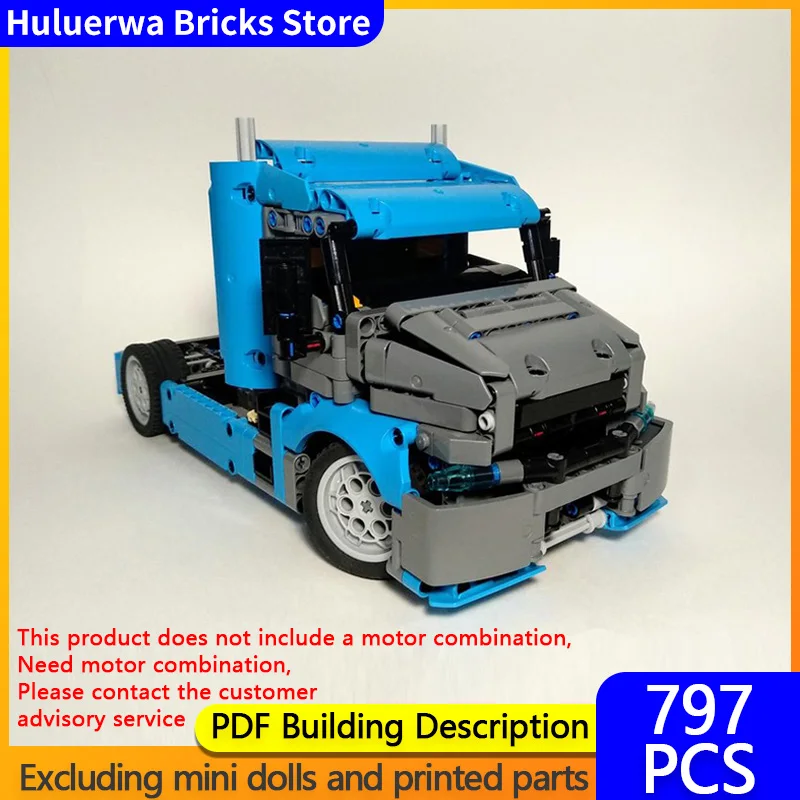 

City Car Model MOC Building Bricks Semi-Trailer Tractor Truck Modular Technology Gifts Holiday Assemble Children Toys Suit