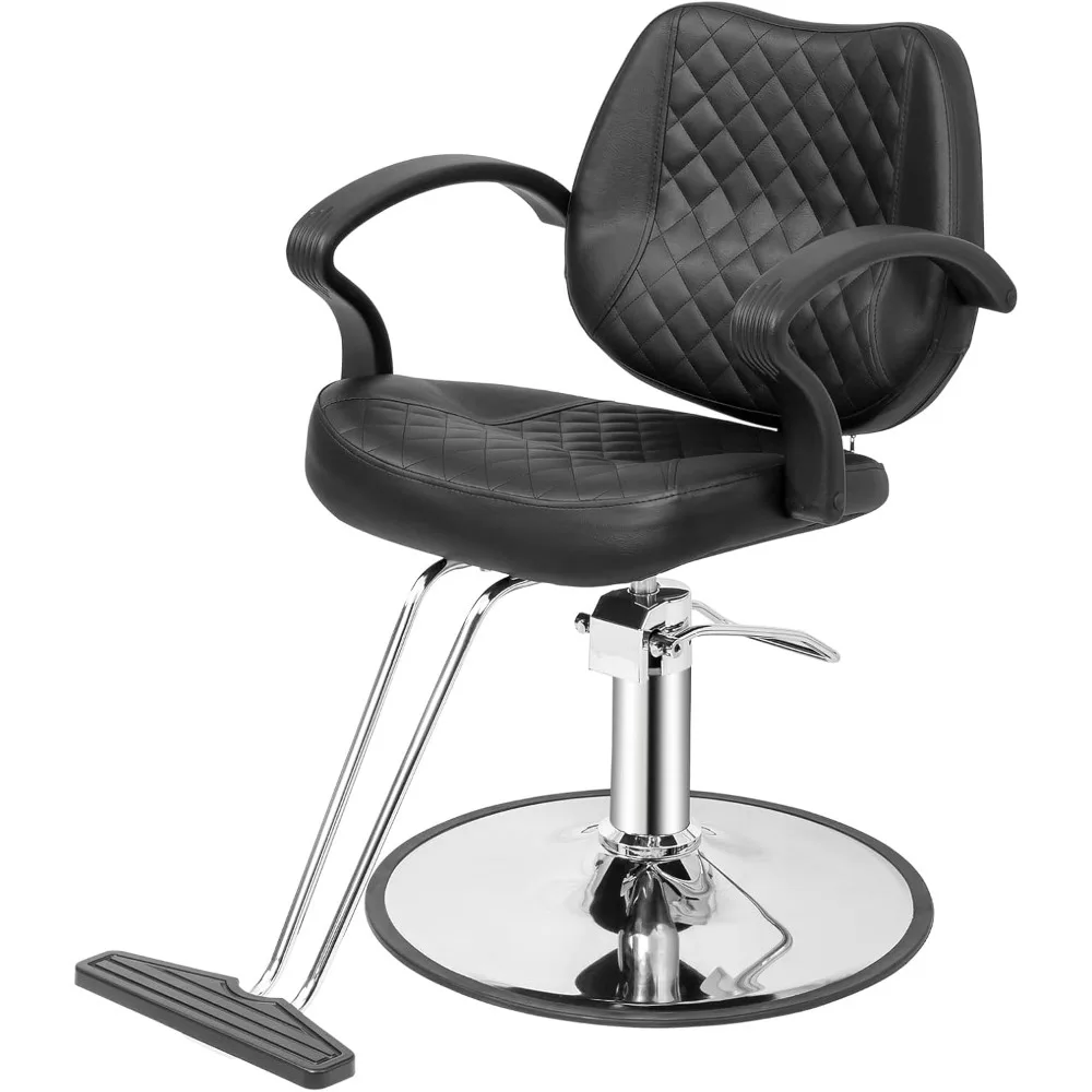 

Salon Chair for Hair Stylist, Black Barber Chair for Barbershop/Home, Hydraulic Stylist Chair with Footrest