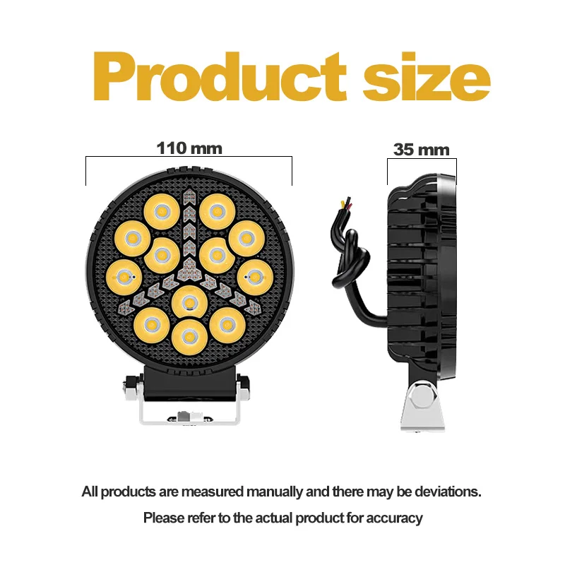 4'' Work Light Black Aluminum Casing Combo LED Light Round DRL Day Running Lights OffRoad ATV SUV 4X4 Headlights Flash Barra led