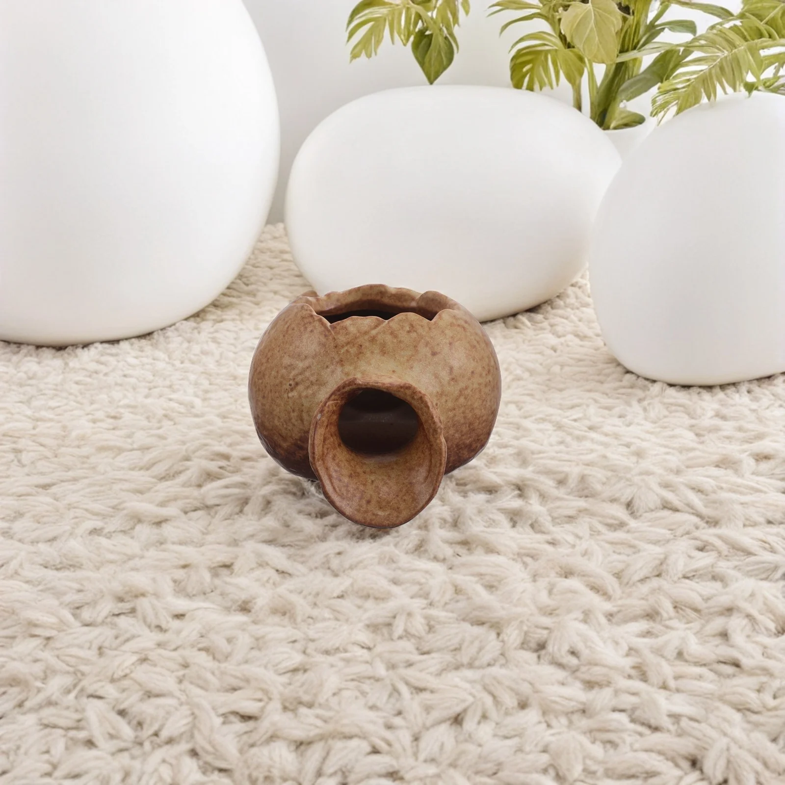 Frasco de cerâmica cascata, fonte de mesa, recirculação, vaso de terracota, suporte para plantas, decoração de jardim ao ar livre, pátio interno