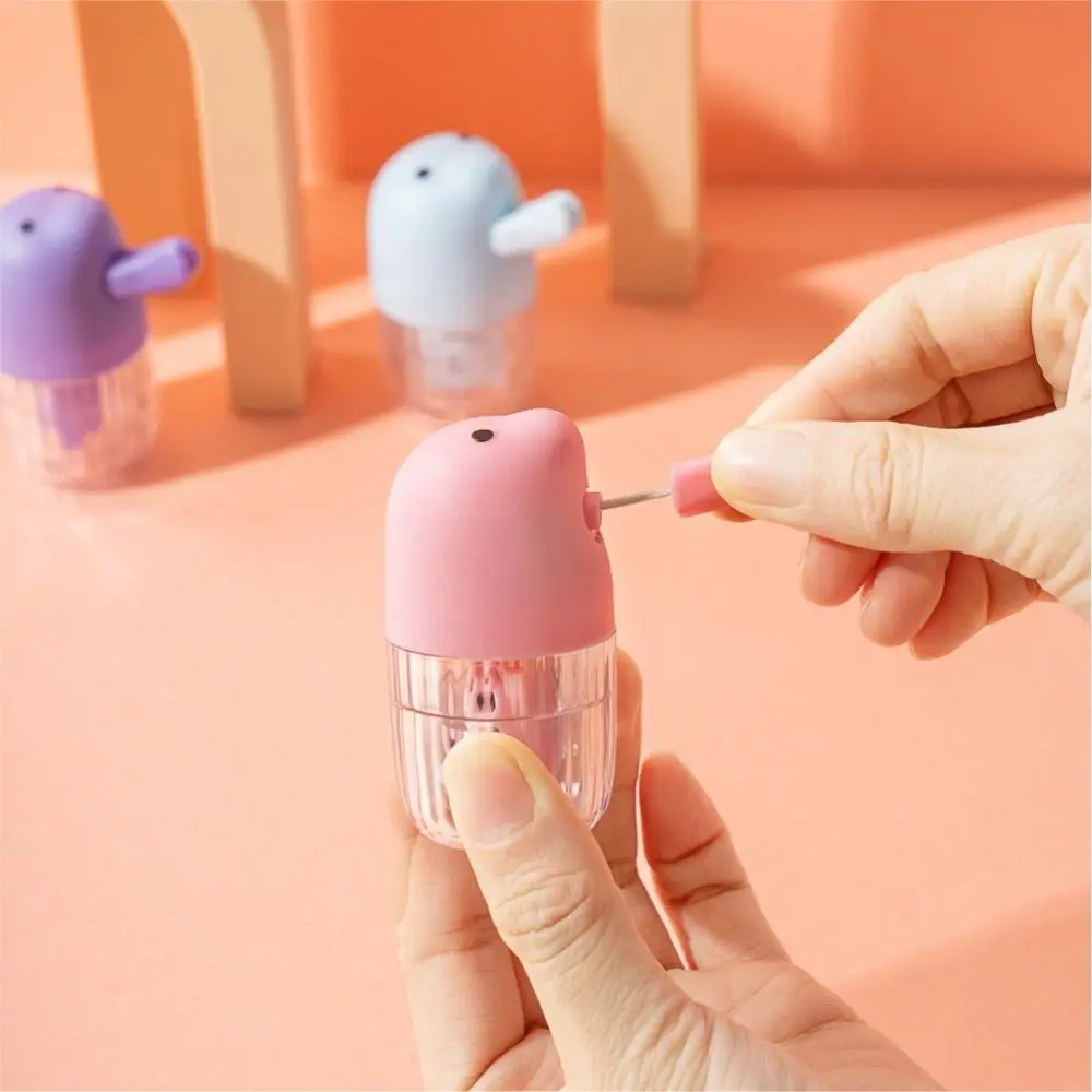 Fast Cleaning Contact Lens Cleaner with Drawstring Portable Contact Cleaner Case Cartoon Shape Manual Rotary