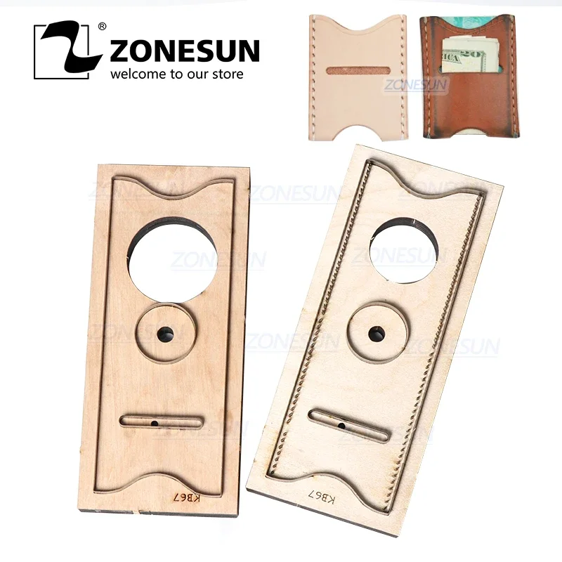 ZONESUN C2 Bank Credit Card Holder Custom Leather Cutting Die Handicraft Punching Tool DIY Paper Clicker Die Wooden Template