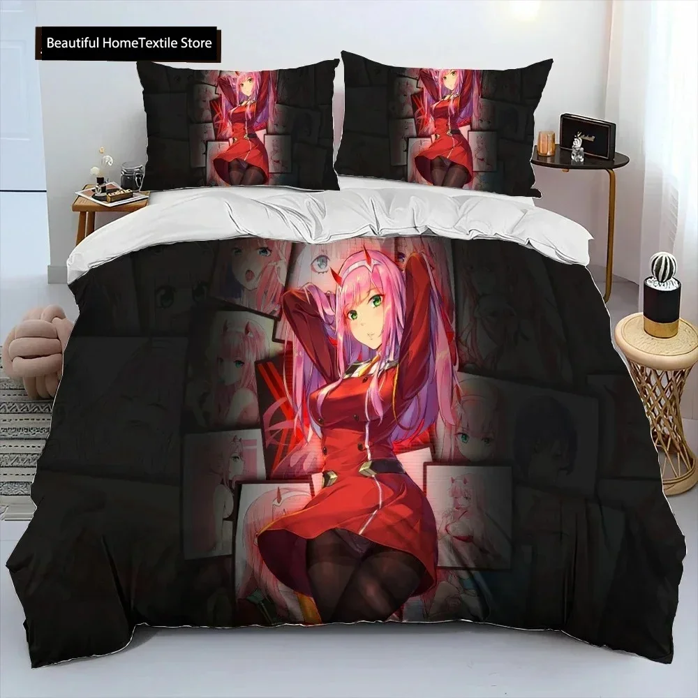 

Zero Two DARLING In The FRANXX Comfortable Duvet Quilt Cover Pillowcase Bedding Set Children Bedroom Decoration Home Textile