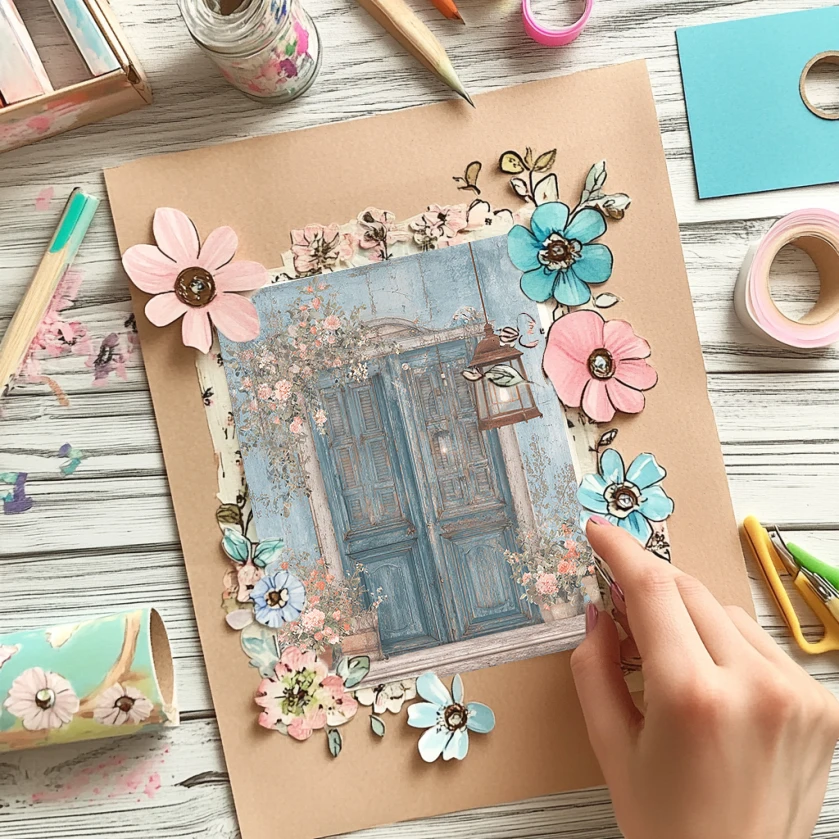 Zestaw do scrapbookingu 15x15 cm (36 kartek): Kolaże z kartek pocztowych w stylu vintage do scrapbookingu, origami i pamiętników podróżniczych.