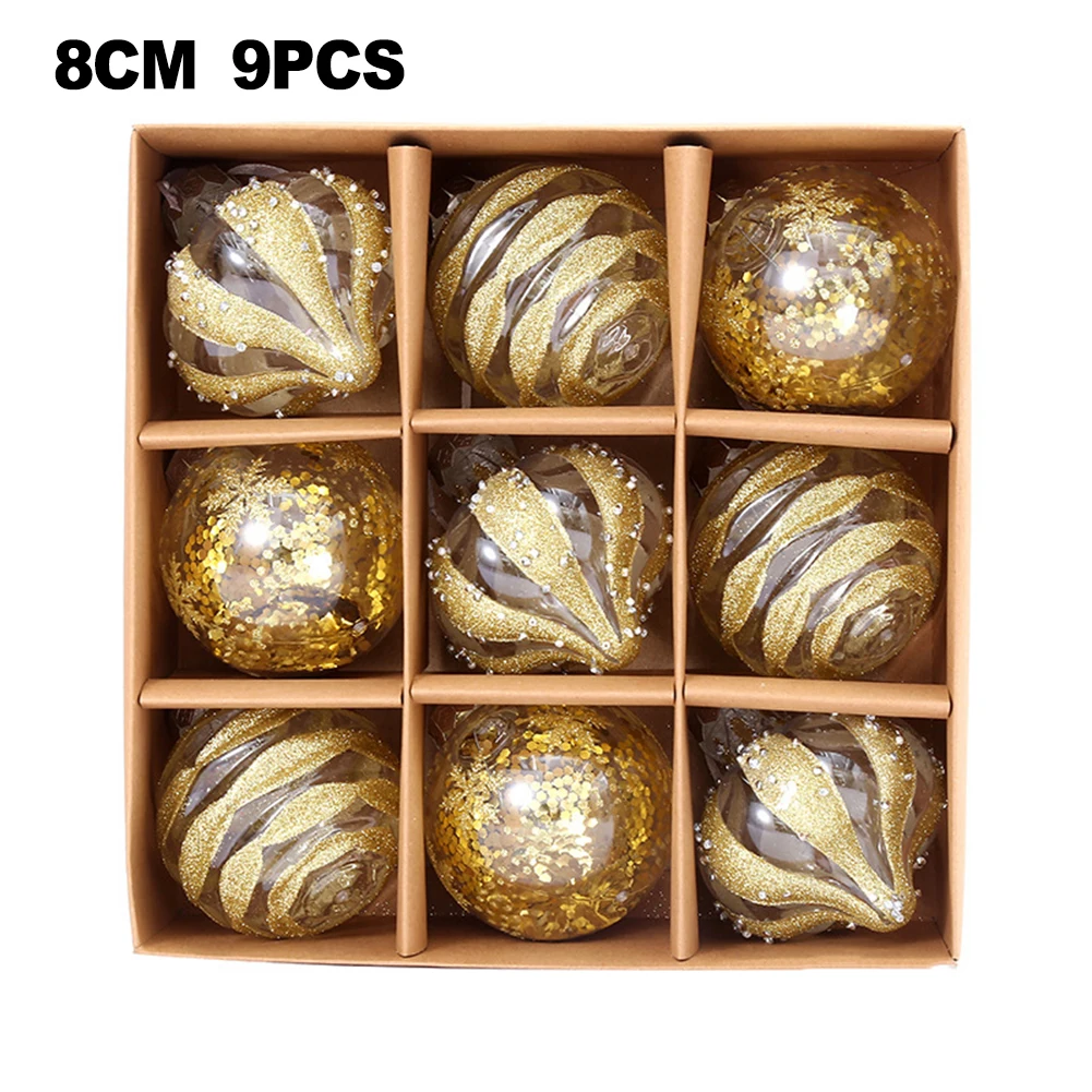 كرات زخرفية بقطر 8 سم، زينة عيد الميلاد اللامعة، استخدامات متعددة، زينة بلاستيكية، هدية عيد الميلاد، سهلة التعليق #3