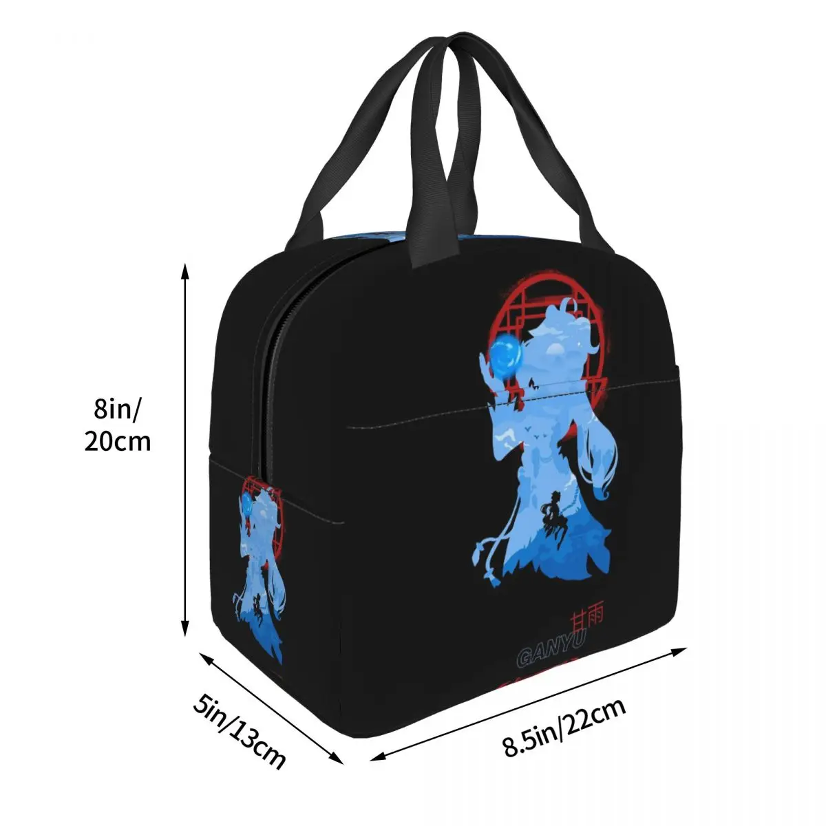 Genshin Impact Ganyu Insulated Lunch Bag for Women Kids Portable Food Boxes Thermal Lunch Box Tote