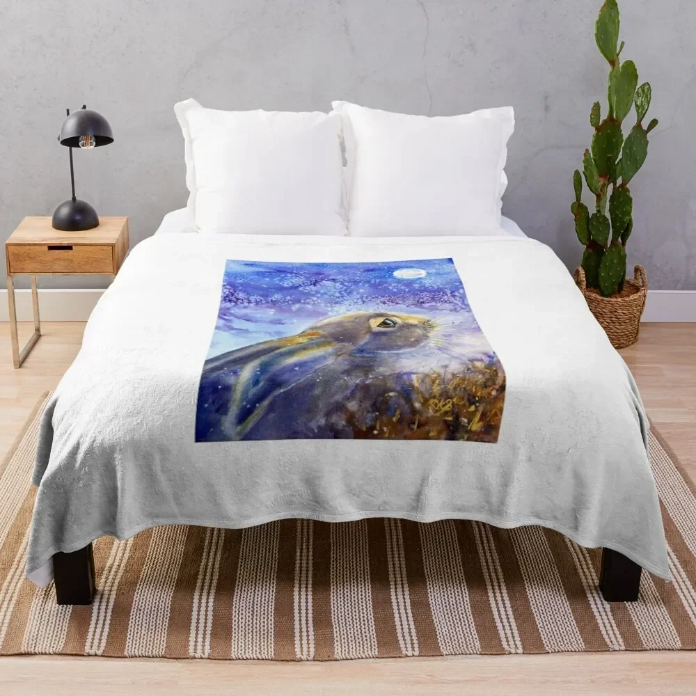 

Moonlit Reverie Throw Blanket warm for winter for sofa Beach Blankets