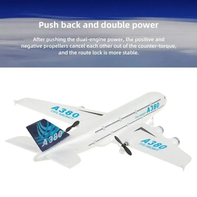 2.4g rc a380 espuma avião giroscópio controle remoto 3ch epp aeronave giroscópio crianças brinquedos asa fixa avião ao ar livre fácil voar menino presentes