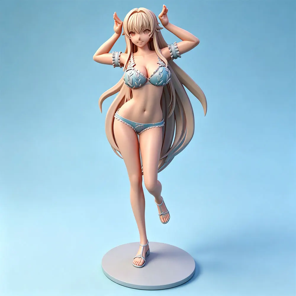 1/24/12/6 Desk ornament，Attractive young girl resin model kit GK miniature 3D printed gray model doll DIY doll model Uncolored