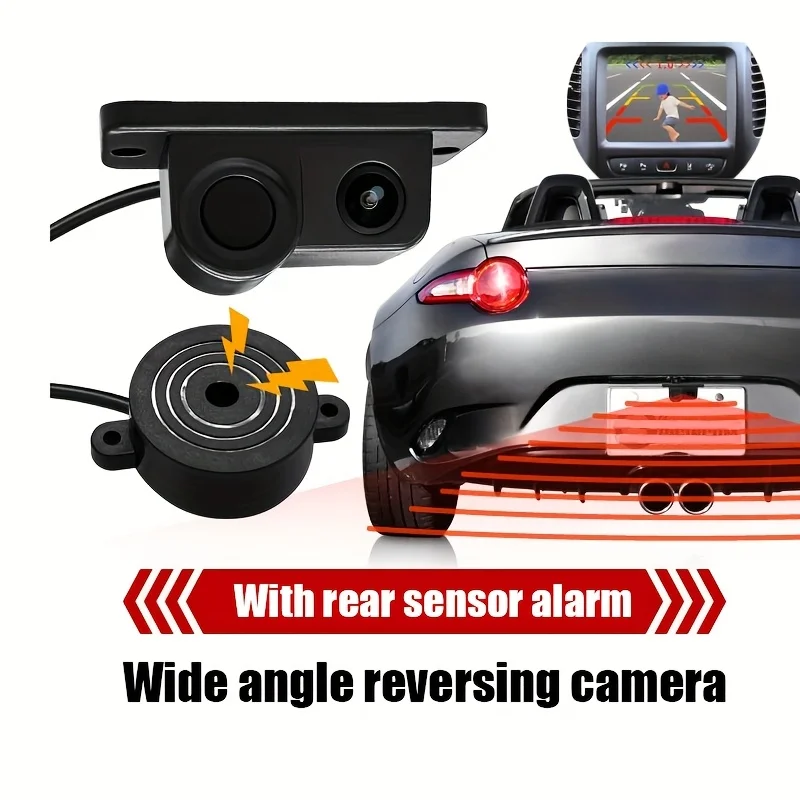 

170° Wide-Angle Car Camera Radar System with BSD/ADAS, Buzzer Alarm & CVBS Backup Camera - Fisheye Lens, Full-Color Night Vision