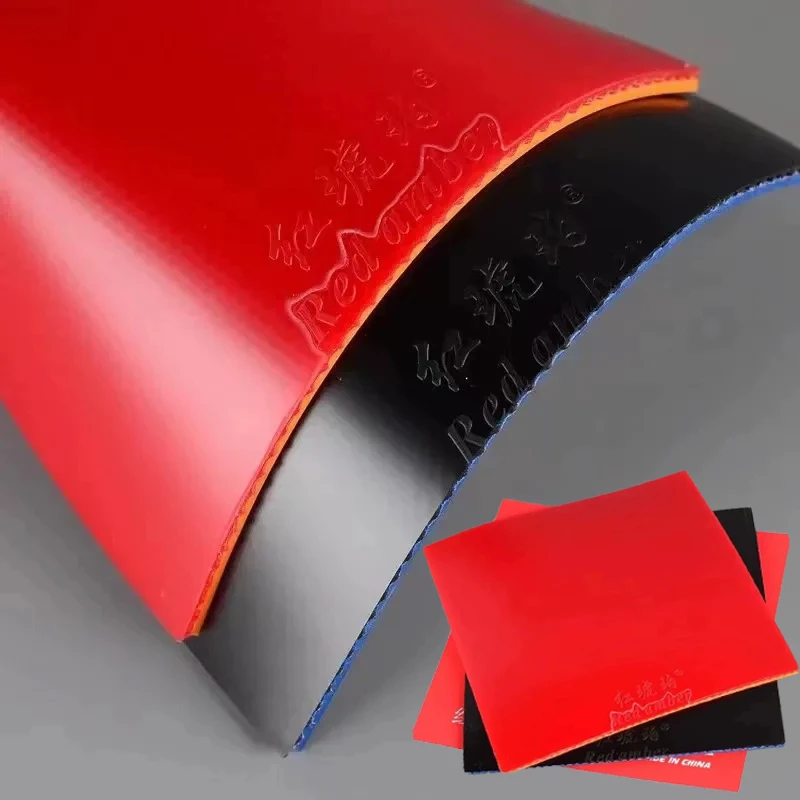 Table Tennis Rubber Sheet Offensive Tacky Pips-in Ping Pong Rubber (Red/Black) High Spin Speed Rubber Discount Sale