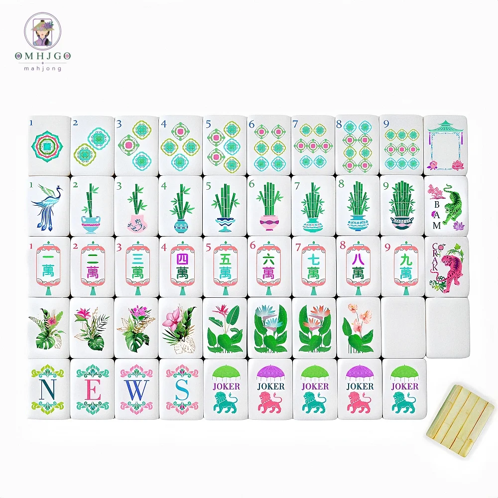 Custom American Mahjong Set Acrylic Bamboo Pattern Engraved Mahjong Tiles Travel Portable Mah Jongg Set Family Game Gift Adults!
