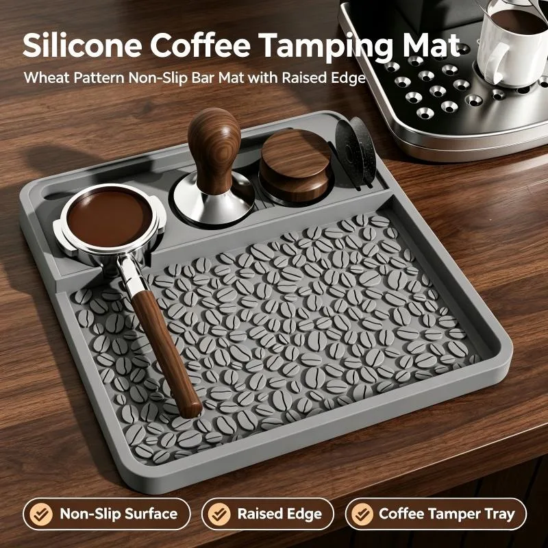 Coffee Tamper Mat Silicone Non Slip Espresso Mat Baristas Tool with Tamper Pad Easy to Clean Suitable for Coffee