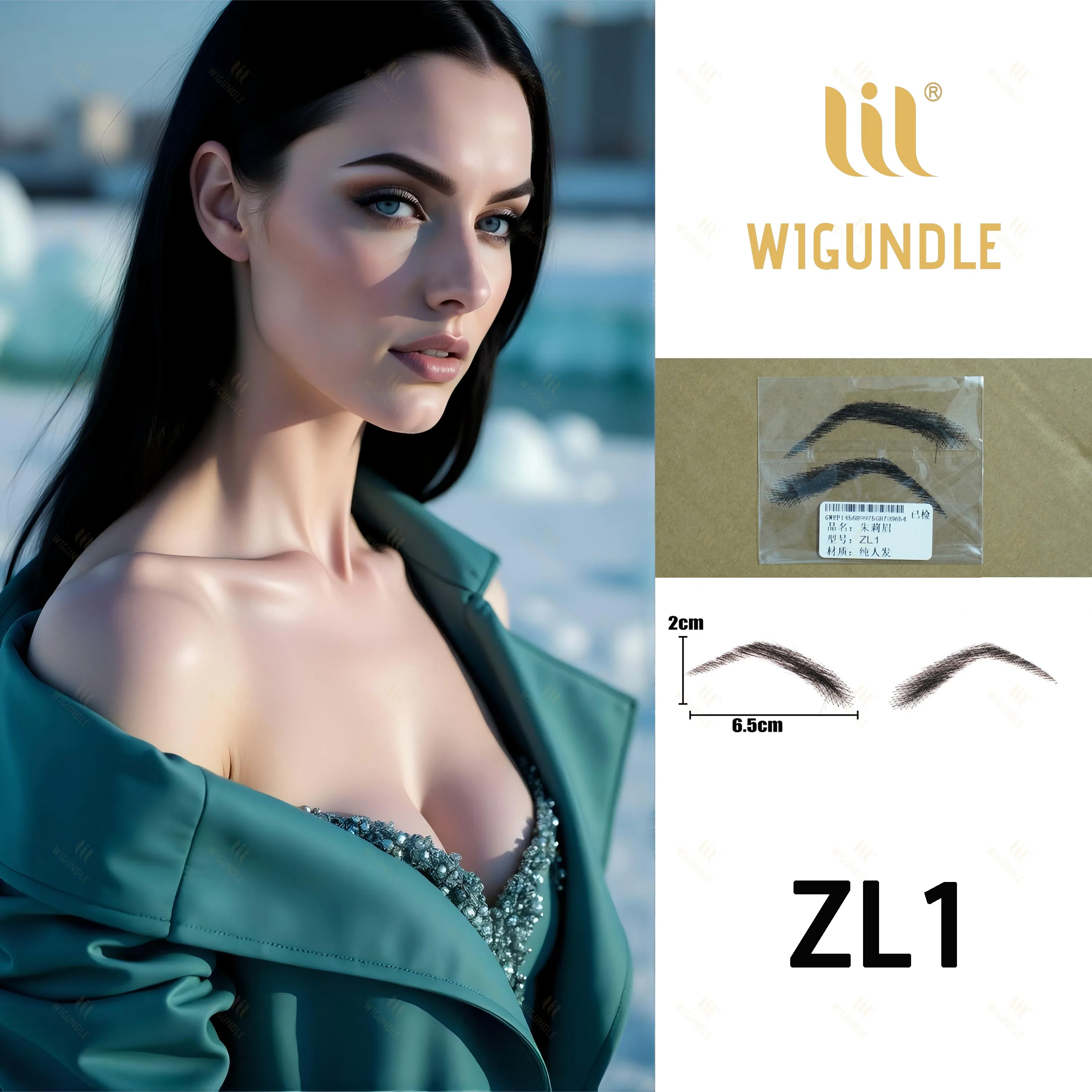 

1 Pairs 100% Human Hair Handmade Crochet Lace Mesh Eyebrows for Adult Invisible Realistic Fake Eyebrows Makeup Tools Black/Brown