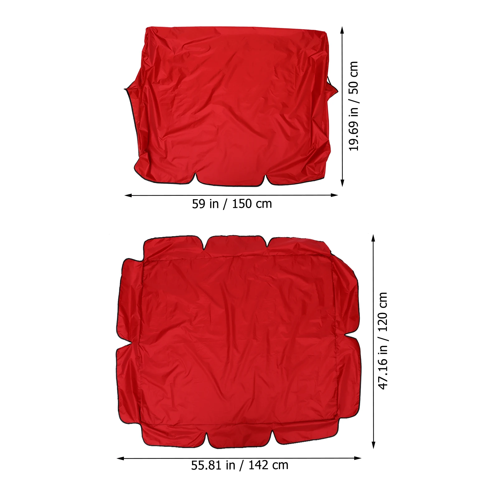 

Garden Swing Cover Set 142x120x18cm Canopy 150x50x10cm Seat Red Weatherproof Dustproof Sun Protection Outdoor Furniture Cover