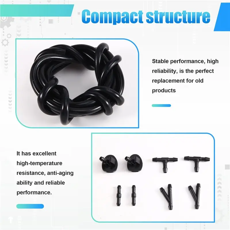 A11M-Washer Wiper Water Nozzle Heated Hood Washer Nozzle 2 Y-Connectors