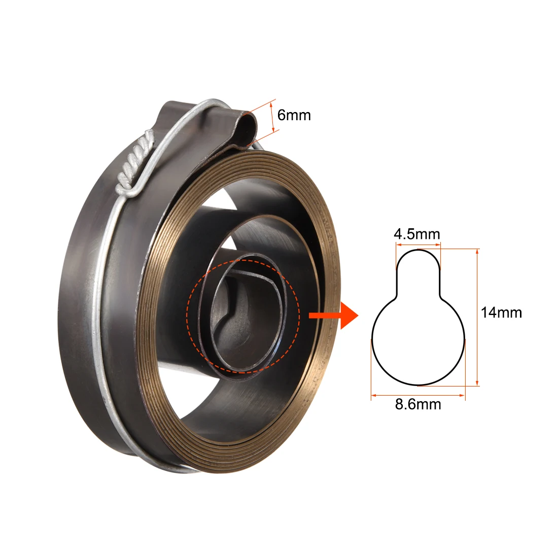 Drill Press Spring Quill Return Coil Spring Assembly 1800mm 64x19x0.7mm Chemical Blackening Feed Return Replacement Part